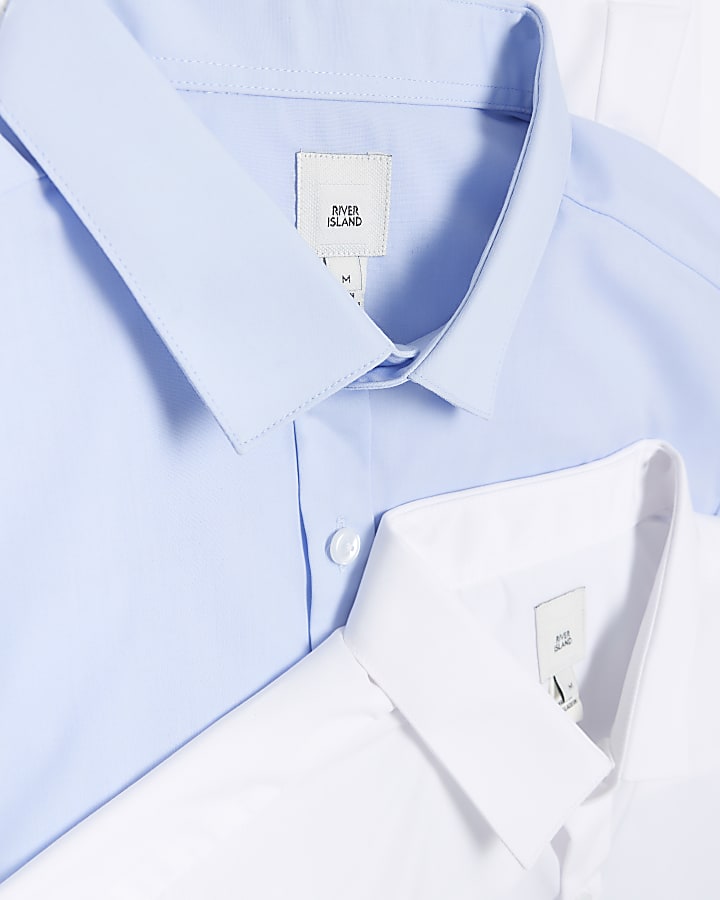 Blue slim fit multipack of 5 smart shirts