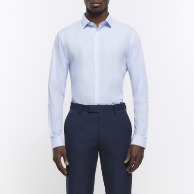 Blue slim fit multipack of 5 smart shirts River Island