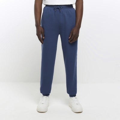 Plain navy blue sales joggers