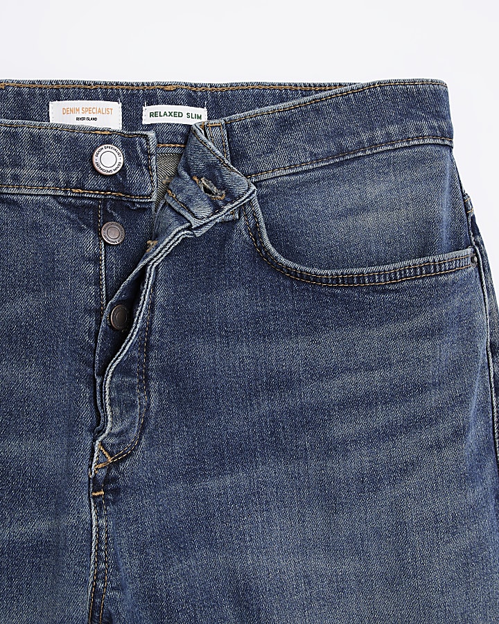 Blue slim fit relaxed jeans