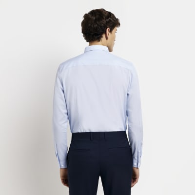 Blue slim fit smart shirt multipack River Island