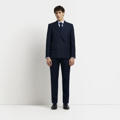 Blue slim fit smart shirt multipack River Island