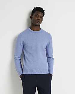 Blue Slim fit Soft Touch Knitted jumper