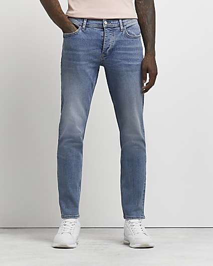 Blue slim fit stretch jeans