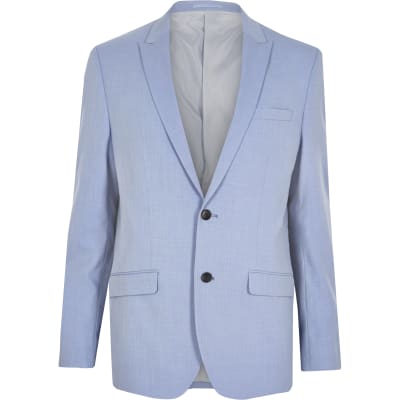 Blue slim fit suit jacket