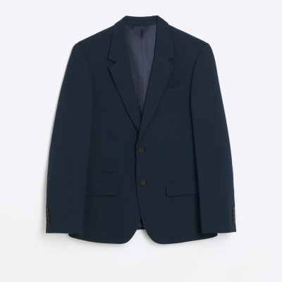 Blue slim fit suit jacket