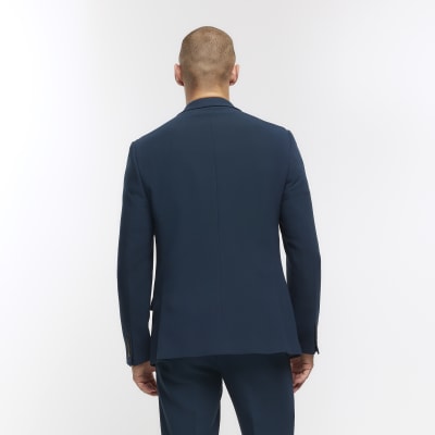 Blue slim fit suit jacket