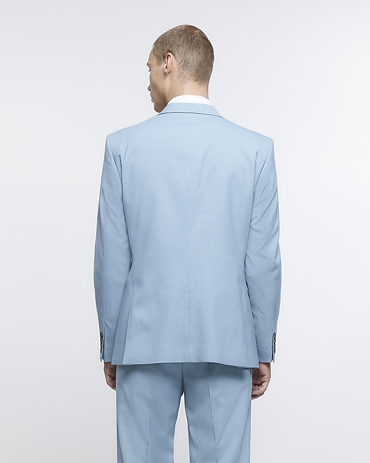 Blue slim fit suit jacket