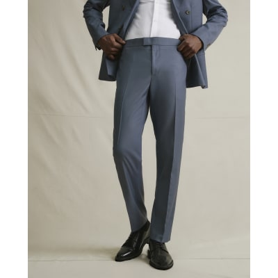 Blue Slim Fit Suit Trousers