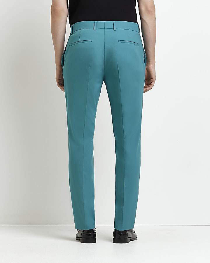 Blue Slim fit Suit Trousers