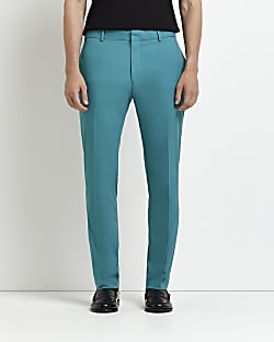 Blue Slim fit Suit Trousers