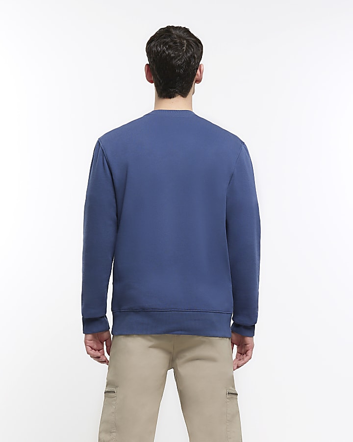 Blue slim fit sweatshirt