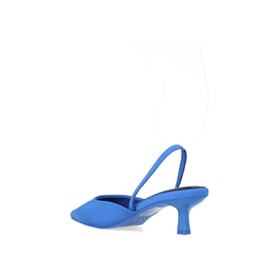 360 degree animation of product Blue sling back court shoes frame-6