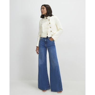 Blue Slouchy Wide Leg Jeans