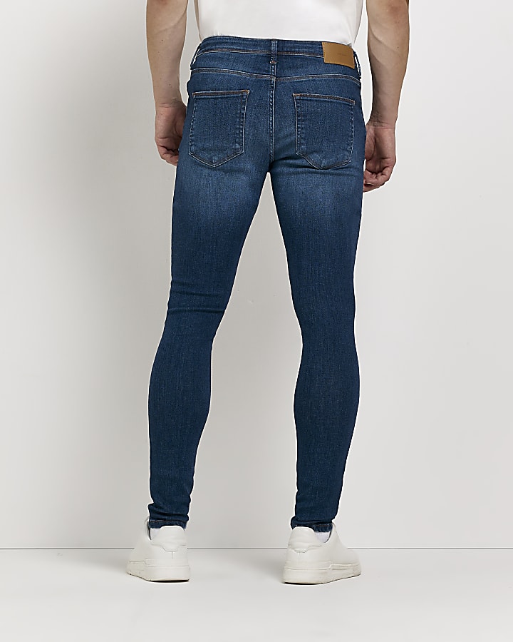 Blue spray on skinny fit jeans