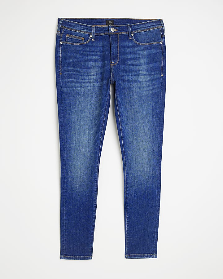 Blue spray on super skinny fit jeans