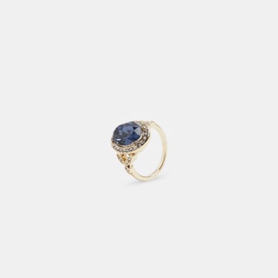 Blue stone ring River Island