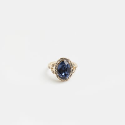 Blue stone ring River Island
