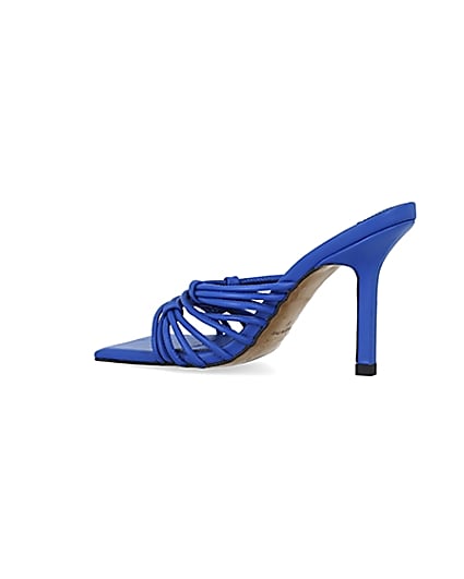 360 degree animation of product Blue strappy heeled mules frame-5