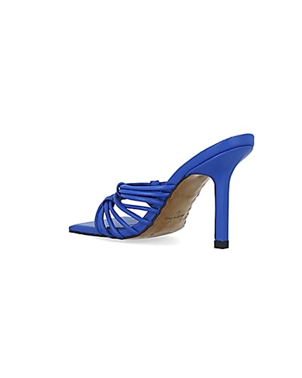 360 degree animation of product Blue strappy heeled mules frame-6