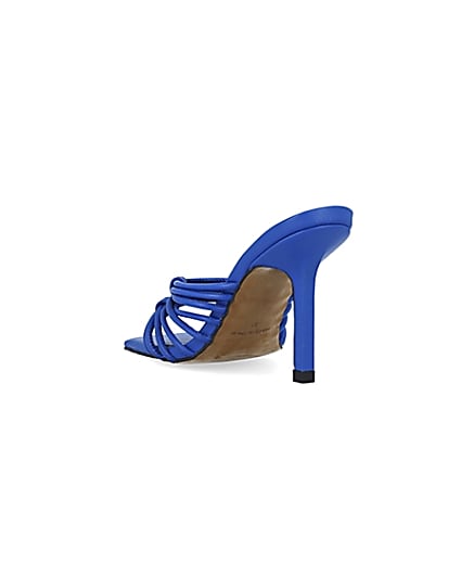 360 degree animation of product Blue strappy heeled mules frame-7