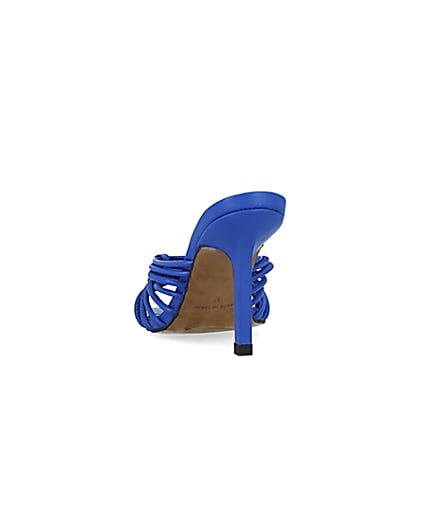360 degree animation of product Blue strappy heeled mules frame-8