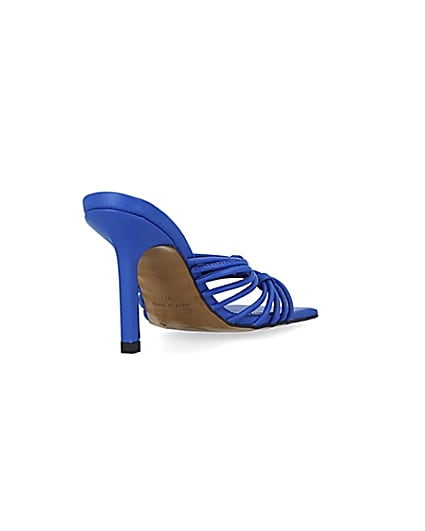 360 degree animation of product Blue strappy heeled mules frame-11