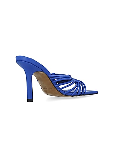 360 degree animation of product Blue strappy heeled mules frame-12