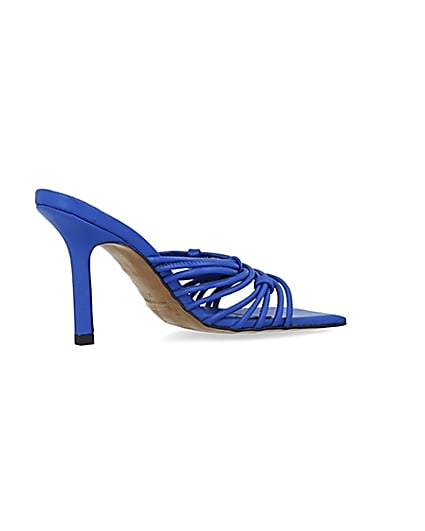 360 degree animation of product Blue strappy heeled mules frame-13