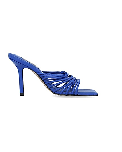 360 degree animation of product Blue strappy heeled mules frame-15