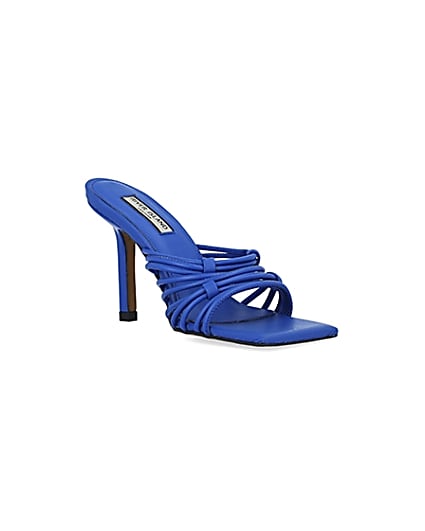 360 degree animation of product Blue strappy heeled mules frame-18