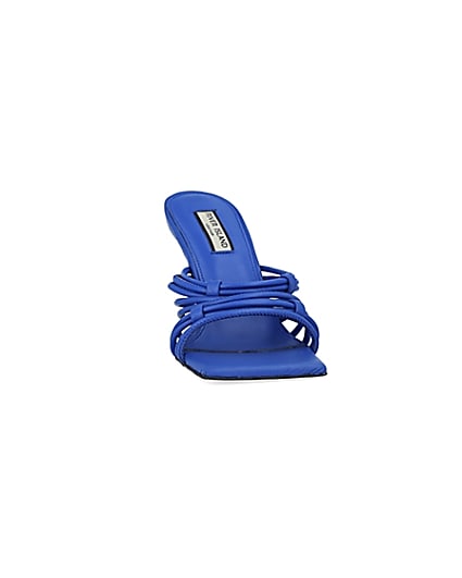 360 degree animation of product Blue strappy heeled mules frame-20