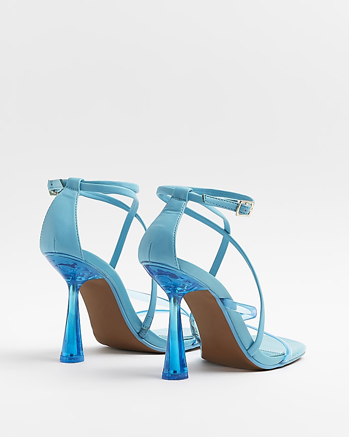 Blue Strappy Heeled Sandals