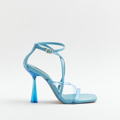 Blue Strappy Heeled Sandals | River Island