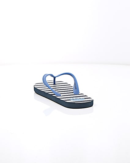360 degree animation of product Blue stripe print flip flops frame-17