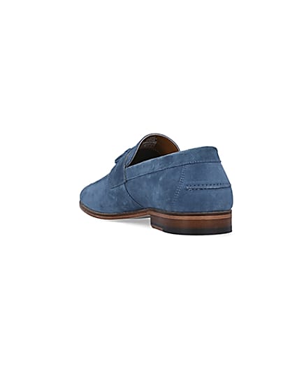 360 degree animation of product Blue Suede Tassel Loafers frame-7
