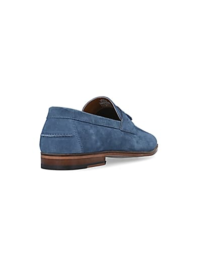 360 degree animation of product Blue Suede Tassel Loafers frame-11