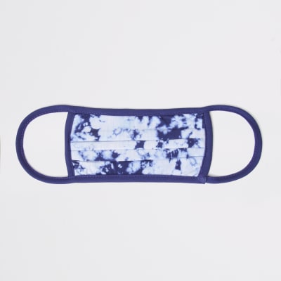 Blue tie dye face covering