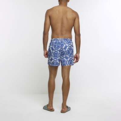 Blue tie dye swim shorts River Island