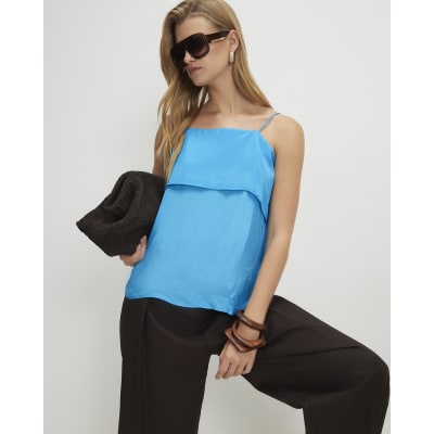 Blue Tiered Cami Top