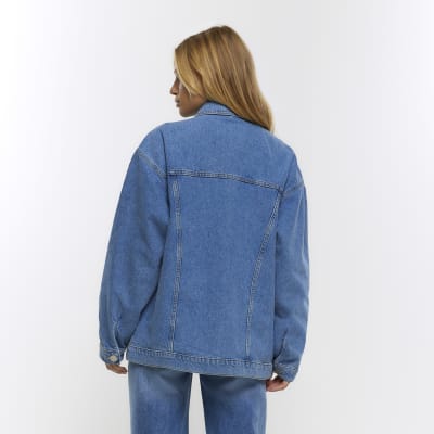 Blue trucker denim jacket | River Island