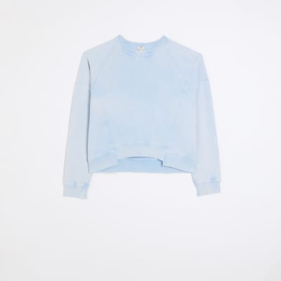 Blue washed asymmetric sweatshirt