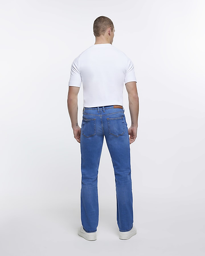 Blue washed bootcut fit jeans