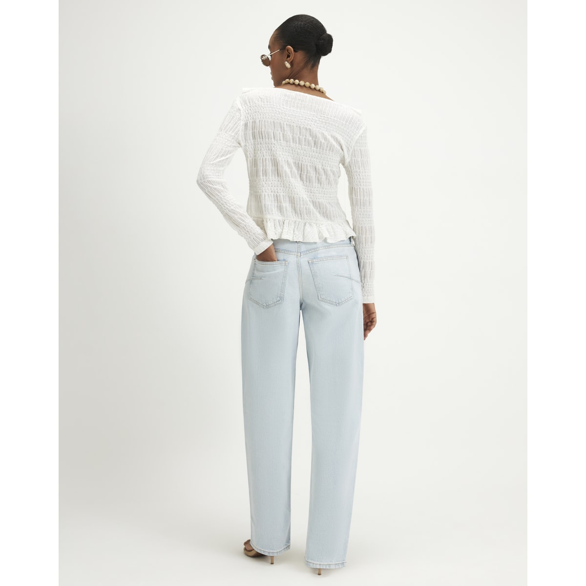 Blue Washed Core Barrel Leg Jeans 4