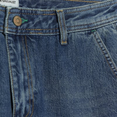 Blue wide leg cargo jeans | River Island