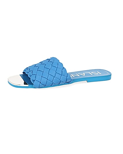 360 degree animation of product Blue woven flat sandal frame-2