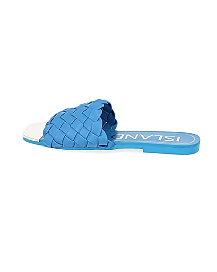 360 degree animation of product Blue woven flat sandal frame-4
