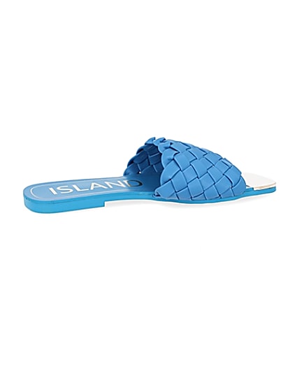 360 degree animation of product Blue woven flat sandal frame-14