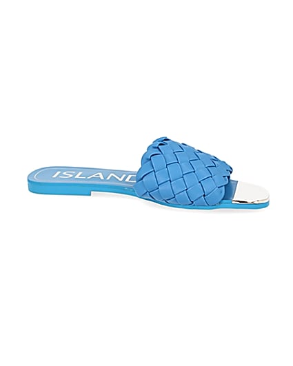 360 degree animation of product Blue woven flat sandal frame-16