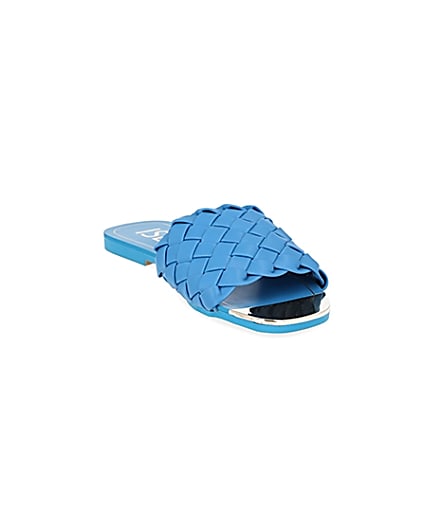 360 degree animation of product Blue woven flat sandal frame-19